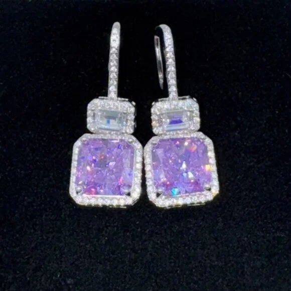 14k 4ct Kunzite Earrings - Picture 1 of 7